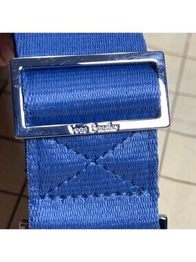 Adjustable Blue Vera Bradley Bag Strap With Quilted Shoulder Pad And Silver Hard